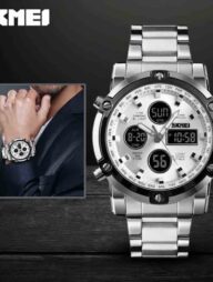 Skmei 1389 Stainless Steel Digital Men's Watch - Silver