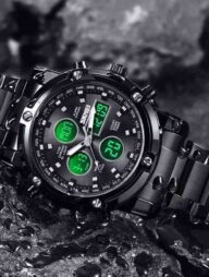 Skmei 1389 Stainless Steel Digital Men's Watch - black