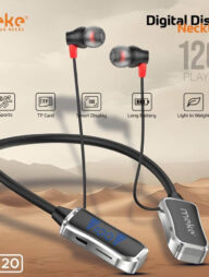 MEKE NB20 Sports Wireless Neckband – 120H Playtime, Digital Display, Bluetooth 5.6