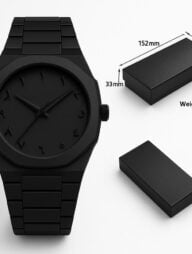 Aura Men’s Matte Black Analog Watch With Arabic Numerals