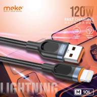MEKE M10 Lightning 120W Fast Charging Data Cable – 1 Meter Premium Braided Cable
