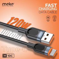MEKE M10 Type-C 120W Fast Charging Data Cable – 1 Meter Premium Braided Cable