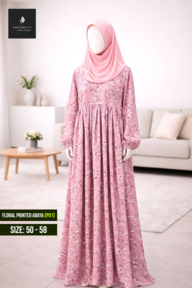 Floral Printed Abaya - (P01)