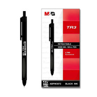 M&G Retractable Ball Point TR3 Semi-Gel Ball Pen 0.5mm 2pcs (Black)