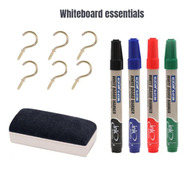 Whiteboard essentials combo (marker,duster,6pcs hook)