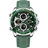 Naviforce 9197 Top Brand Luxury PU Leather Casual Men Watch Digital Male Clock Military Sport Man Wristwatch