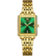 Olevs 9995 Golden Stainless Steel Analog Wrist Watch For Women