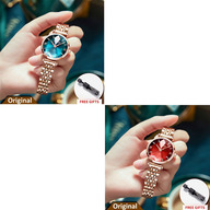 Olevs Diamond Mirror Wrist Watch for Women