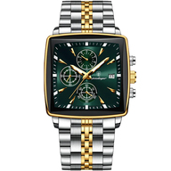 POEDAGAR 866 Luxury Square Chronograph Men’s Watch