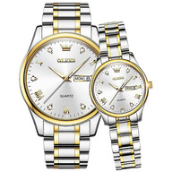 Olevs Couple Waterproof Stainless Steel Watch - 5563