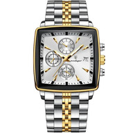 POEDAGAR 866 Luxury Square Chronograph Men’s Watch