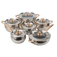 Kaisa Villa Stainless Steel Cookware Set-12pc with Lid KV-6682
