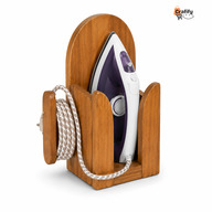 Wooden Iron Stand – Natural Wood Finish