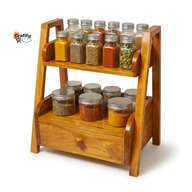 Premium Wooden Kitchen Spice Rack – Natural Wood Finish