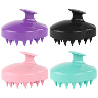 Hair Wash Brush Hair Scalp Massage Brush Silicone Head Anti Dandruff Shampoo Haircare Massager Comb (Multiple Colors)
