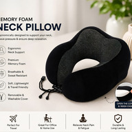 Memory Foam (Random colour) Neck Pillows Soft Travel Pillows Massage Neck Pillows Sleeping Airplane Pillows Cervical Bedding - Neck Pillow
