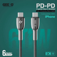 GEEOO DC33 60W USB-C to USB-C (PD to PD) Crystal-Clear Braided Fast Charging Cable