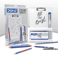 DOMS EXAM Essential KIT, Writing pad, Geometry Box, Pen, Pencil, Erasers, Mechanical Pencil